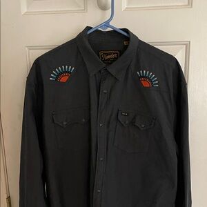 Howler Brothers Black Shirt with Embroidered Accents